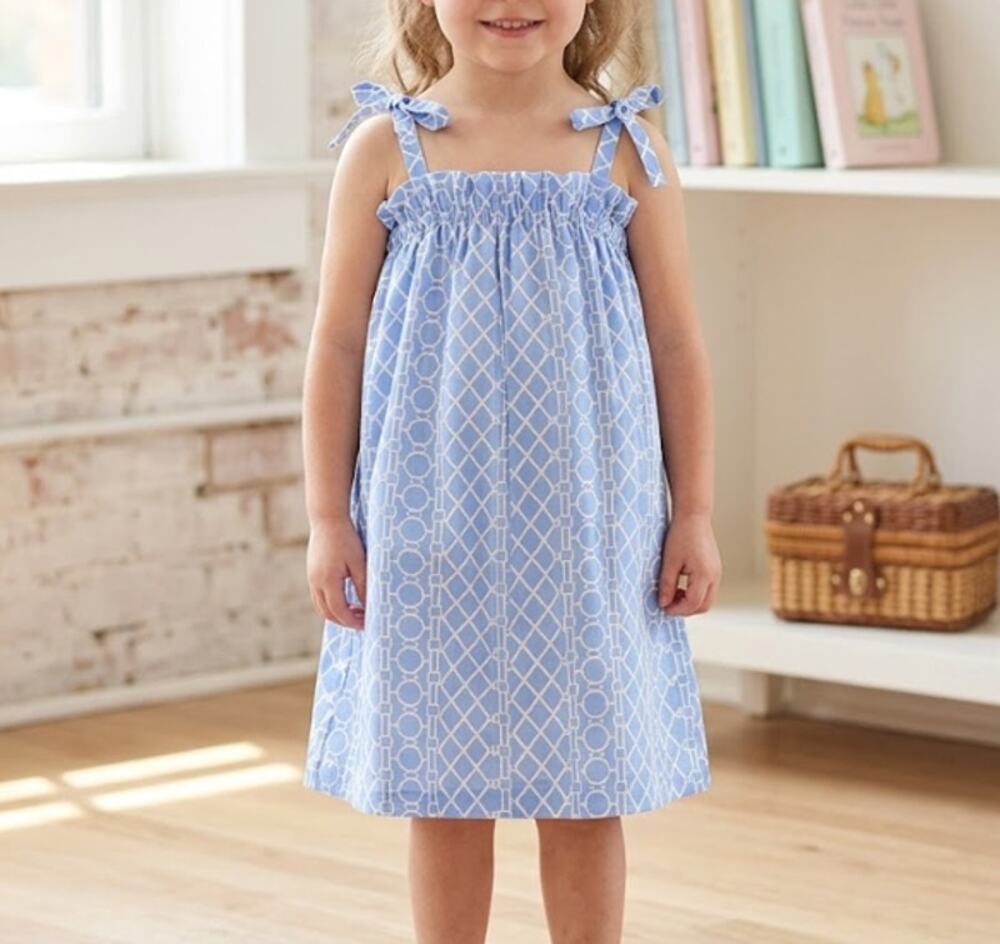 The Beaufort Bonnet Company Girls Blue Lainey's Little Dress Size 3T